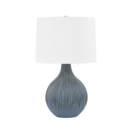 Hudson Valley Lighting Nepperhand 17 in. Table Lamp Aged Brass/Ceramic Providence Blue L7428-AGB/CPB