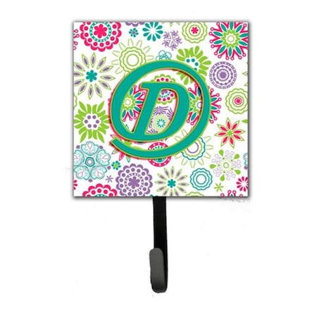Carolines Treasures Letter D Flowers Pink Teal Green Initial Leash and Key Holder CJ2011-DSH4