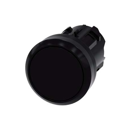 Siemens Pushbutton, 22 mm, round, plastic, black, pushbutton, flat 3SU1000-0AA10-0AA0-ZY12