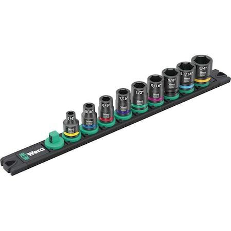 Wera 9608 Magnetic rail B Impaktor Imperial 1, 9 pieces 5005452001