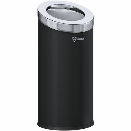 Hls Commercial 15 gal Round Trash Can, Silver, Open Top, Stainless Steel, 14.9 in HLSC04G15B