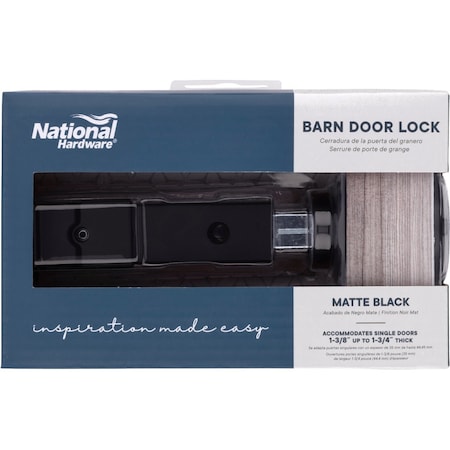 National Hardware Matte Black Barn Door Lock N700-150