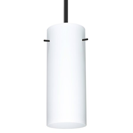 Besa Lighting Besa Stilo 10 Stem Pendant, Opal Matte, Black Finish, 1x 100W MAX E26 Base 1TT-412307-BK