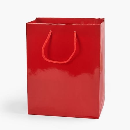 Nashville Wraps Red Gloss Gift Bags, Cub 8x4x10, 10PK GTCMRE