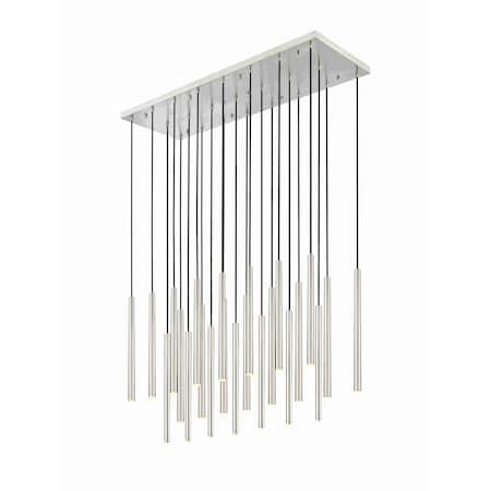 Z-Lite Forest 23 Light Linear Chandelier, Brushed Nickel, 54 In W 919MP24-23L-BN-LED