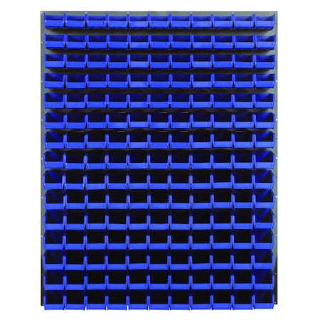 Quantum Storage Systems 48X61 GRAY LOUVERED PANEL WITH BINS BLUE QLP-4861-220-165BL