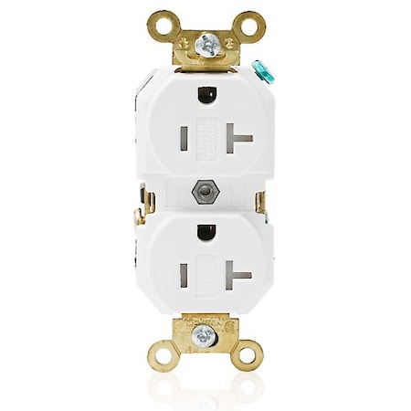 Leviton PlugsandReceptacles, 20A, 125VAC, Wht, Nylon 5362-SGW