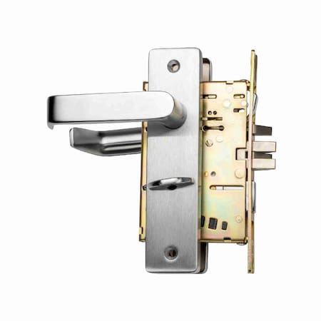 Trans Atlantic Co. DXML Series LeftHand Heavy-Duty Commercial Mortise Lock with Sectional Leverset Grade1 Privacy in BC DL-DXML40SSLH-US26D