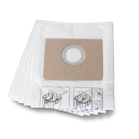Fein Vacuum Bag, Fits Fein Vacuum Brand, Fits Turbo I/Turbo I Set Vacuum Models, Dry, Fleece, 5 PK 31345061010