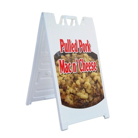 Signmission Pulled Pork Mac N' Cheese, A-Frame & 2 Decals Installed, Heavy-Duty Plastic Frame SBHD-D-2436-Pulled Pork Mac N' Cheese