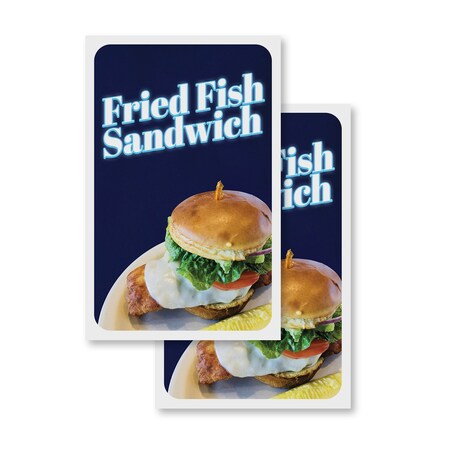 Signmission Fried Fish Sandwich, Vinyl Decals Only 24 Inch x 36 Inch, Vinyl Decal, 2PK DSB-2436-2PACK-30379