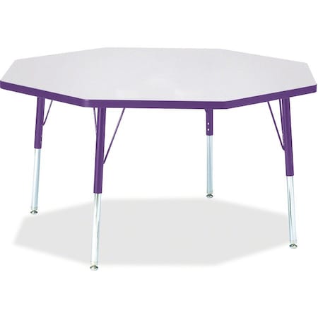 Jonti-Craft Berries Octagon Activity Table, 48 in. x 48 in., E-height, Freckled Gray/Purple/Gray 6428JCE004
