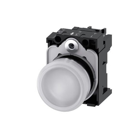 Siemens Indicator lights, 22 mm, round, metal, shiny, white, lens 3SU1153-6AA60-1AA0-ZY15