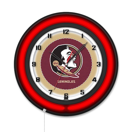 Holland Bar Stool Florida State Head 19 Double Neon Wall Clock Clk19BK
