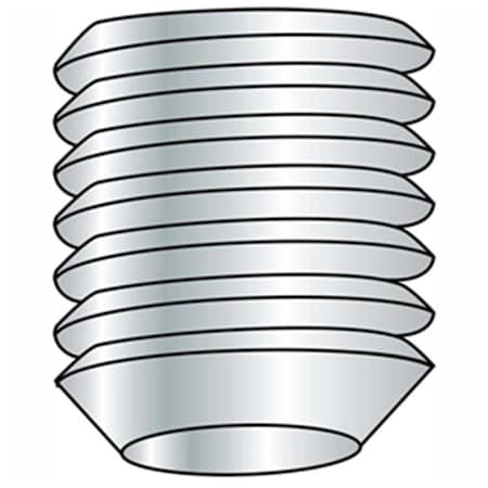 Brighton-Best Socket Set Screw - 0.25-28 x 0.25 in. - Cup Point - 18-8 A2 Stainless Steel - UNF, 100PK B2100792