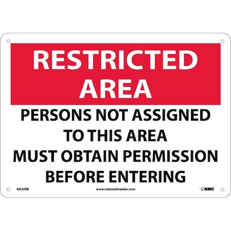 Nmc Restricted Area Obtain Permission Sign, RA25RB RA25RB