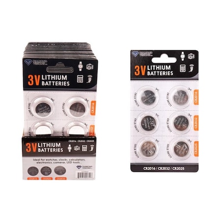 Diamond Visions Diamond Visions 3-Volt Lithium Batteries CR2016 CR2032 CR2025, 9PK 22-2220642