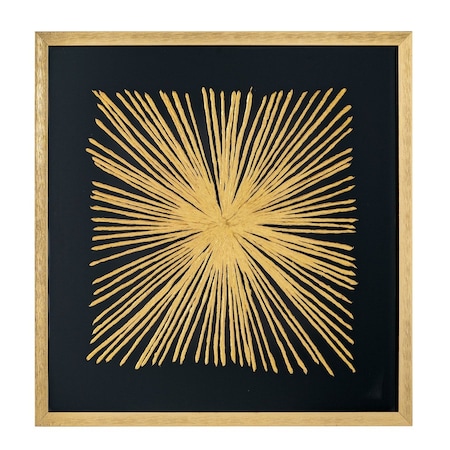 Homeroots Starburst Gold Shadowbox Frame Textual Art Wall Art 576628