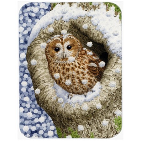 Carolines Treasures Tawny Owl In The Tree Glass Cutting Board- Large ASA2060LCB