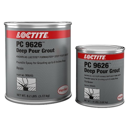 Loctite Deep Pour Grout, PC 9626 Series, Black, 8 lb, Can, 4.05:1 to 8.21 Mix Ratio 235637
