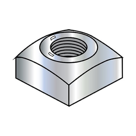 Zoro Select 1/2-13 Square Nut Regular Grd 5 Zinc, 500Pk 50NQR5