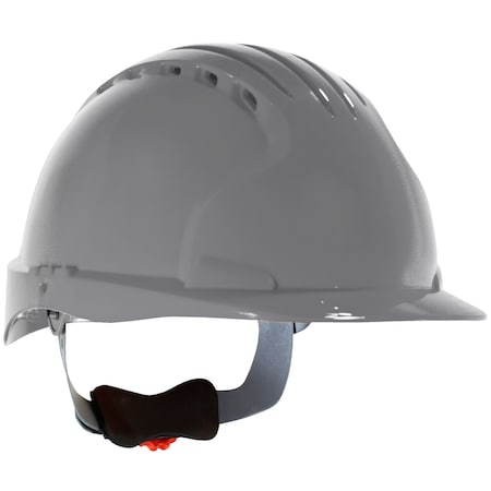 Jsp Standard Brim, Vented Hard Hat w/HDPE Shell, 6-Point Polyester Suspension, Wheel Ratchet Adj. 280-EV6151V-40
