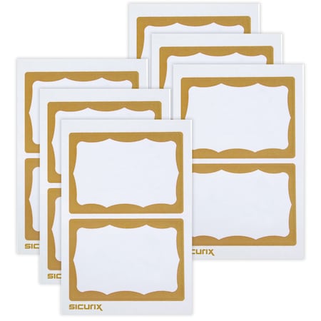 Sicurix Adhesive Badges, Gold Border, 600PK 67647