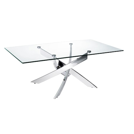 Homeroots Modern Glass Coffee Table 18 x 47 x 28 in. 283165