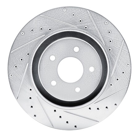 Dynamic Friction Co DFC Brake Rotor - Drilled and Slotted - Silver 631-72070R