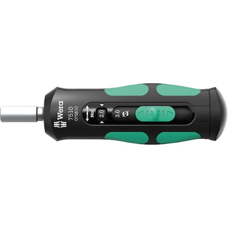 Wera 7510 Kraftform Safe-Torque Speed Torque screwdriver, 1-3 Nm, 1/4 in x 1.0 Nm x 1.5 Nm 5075810001