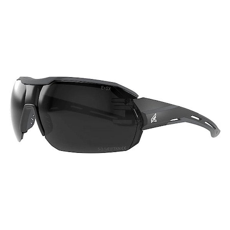 Edge Eyewear Kabru, Safety Glasses, Anti-Fog & Anti-Scratch, Smoke Lens, Black/Gray Frame, Half-Frame KB126VS