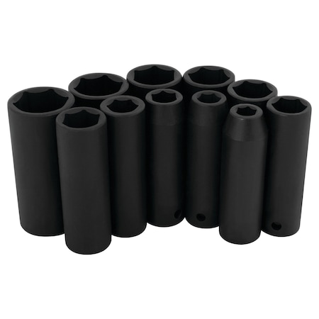Performance Tool 11 pc. 1/2 in. Dr. DW Impact Socket Set, SAE, Chrome Vanadium, Laser Etched M590DB