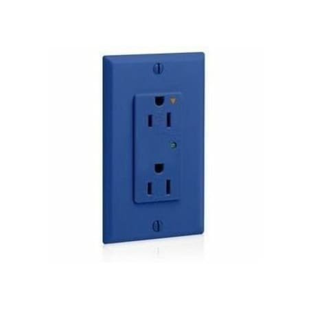 Leviton Surge Protector Receptacle, 15 Amp, 125 Volt, 5-15R NEMA, Blue 5280-IGB