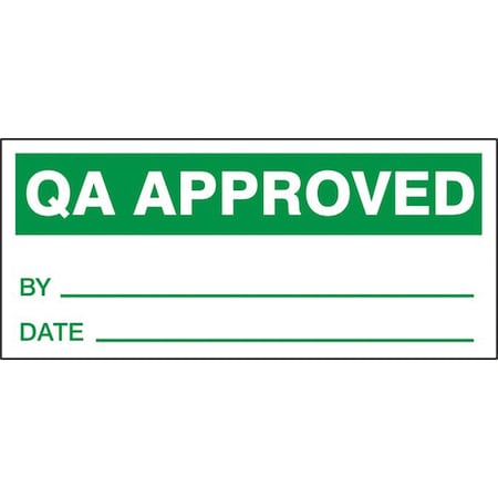 Accuform PRODUCTION CONTROL LABELS QA LPC843