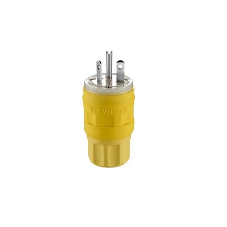 Leviton Industrial Grade Plug, Wetguard 20 Amp, 347 Volt 14W17