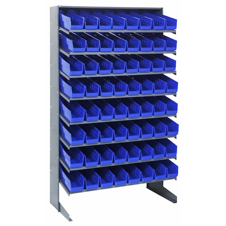 Quantum Storage Systems SINGLE SIDED PICK RACK W/64 BLUE BINS QPRS-103BL