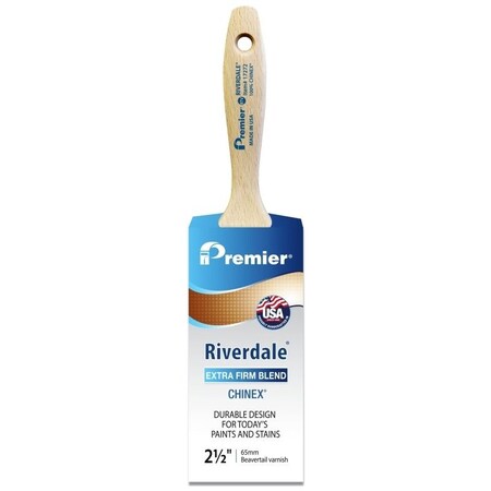 Premier Riverdale Paint Brush, 212 in W, Beavertail Varnish Brush, 21516 in L Bristle, Chinex Bristle 17272