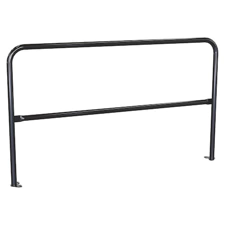 Vestil Steel Pipe Safety Railing with Welded Baseplate 6 Ft. Length Black VDKR-6-BP-BK
