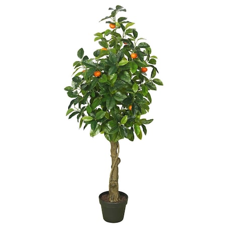 Vickerman Real Touch Orange Flowering Tree with Pot - 51 in. TA171201