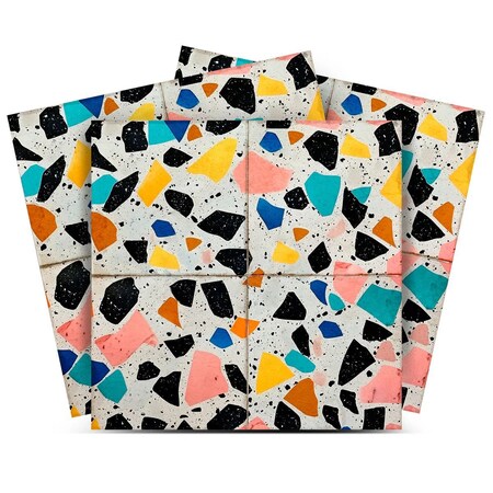 Homeroots 8" x 8" Beige Vinyl Arabesque Peel And Stick Removable Tiles 607053