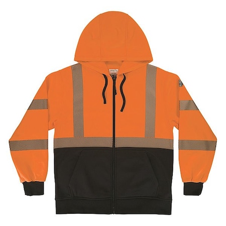 Ergodyne Hi-Vis Sweatshirt, M, Orange 23073