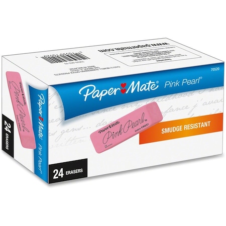 Paper Mate Pink Pearl Eraser, Medium, PK24 70520
