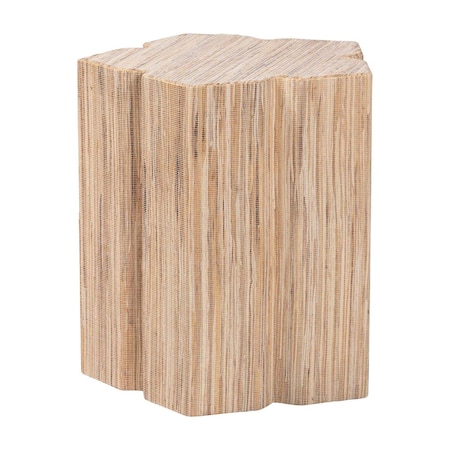Bali & Pari Janeth Bohemian Woven Grasscloth End Table 255-14050-ZORO