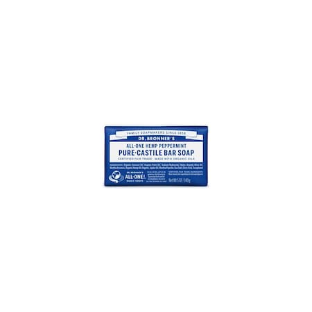 Dr. Bronners Pure-Castile Bar Soap Organic Peppermint Scent 5 oz OBPE05