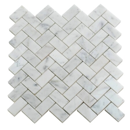 Apollo Tile 12x12 Bianco Carrara Marble Polished Floor and Wall Mosaic Tile 4.83 sqft/case, 5PK APLKB88H04PA