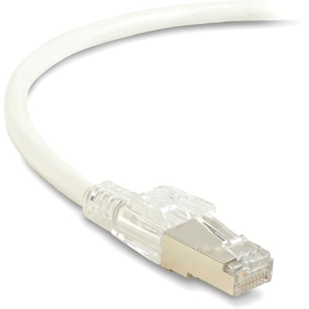 Black Box CAT6A 650-MHz Locking Snagless Stranded Ethernet Patch Cable - Shielded, CM PVC RJ45 M/M,  C6APC80S-WH-03