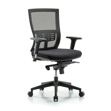 Blue Ridge Ergonomics Desk Chair Modern Mesh Chair, C2, AA, Casters, Adjustable Arms, 18-1/2" to 21-1/2" Height, Mesh, Black BR-MOD-MDHCH-RG-C2-A1-RC