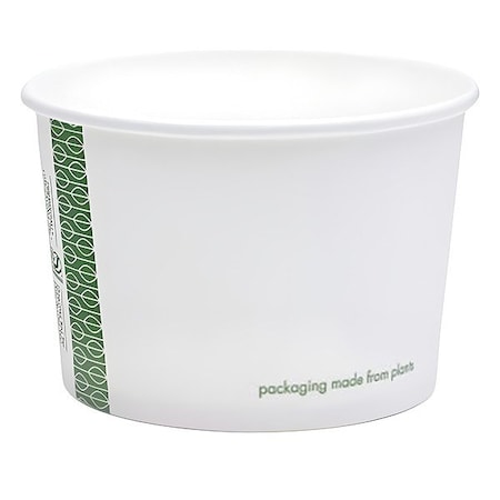 Vegware Soup Container, 8 oz, Green; White, PK1000 SC-08G