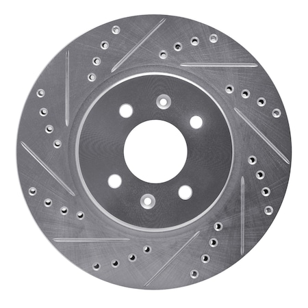 Dynamic Friction Co DFC Brake Rotor - Drilled and Slotted - Silver 631-21015L