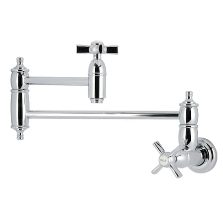 Kingston Brass Wall Mount Pot Filler Faucet, Polished Chrome KS3101ZX